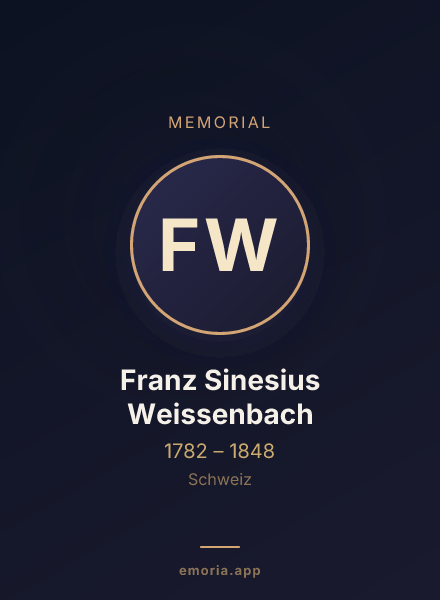 Memorial portrait of Franz Sinesius Weissenbach