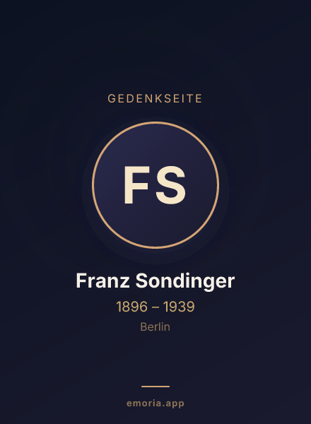 Gedenkportrait von Franz Sondinger