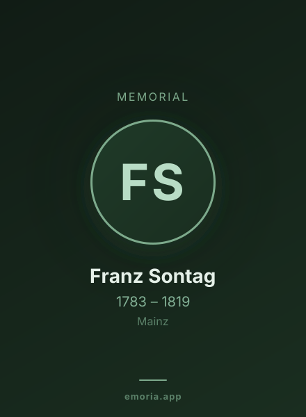 Memorial portrait of Franz Sontag