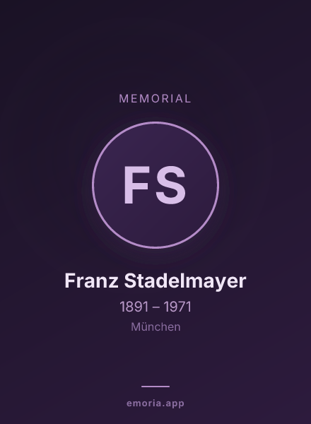 Memorial portrait of Franz Stadelmayer