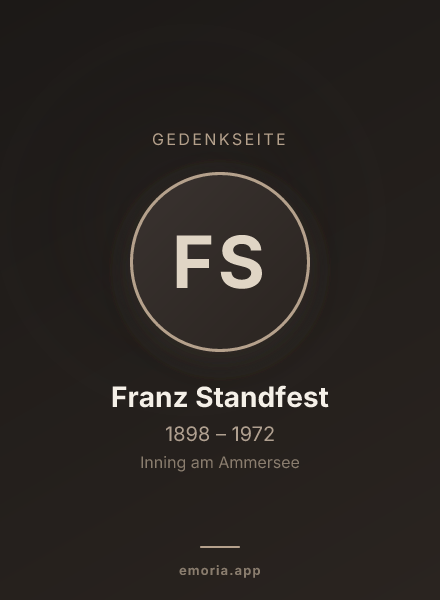 Gedenkportrait von Franz Standfest
