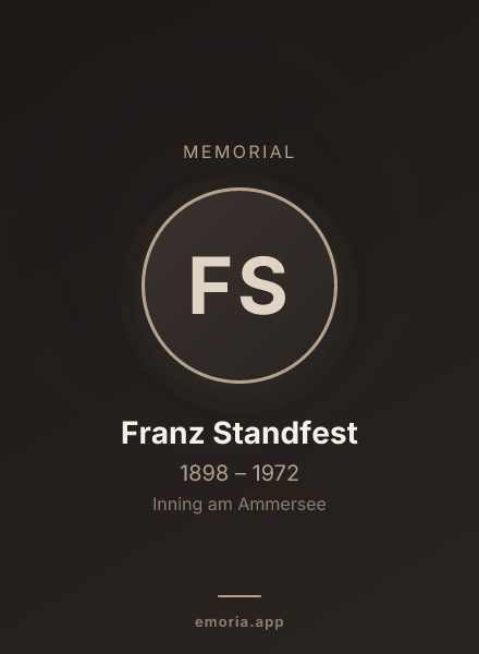 Memorial portrait of Franz Standfest