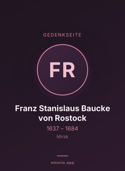 Gedenkportrait von Franz Stanislaus Baucke von Rostock