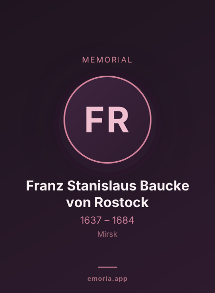 Memorial portrait of Franz Stanislaus Baucke von Rostock