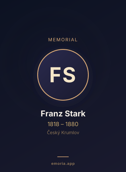 Memorial portrait of Franz Stark
