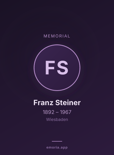 Memorial portrait of Franz Steiner