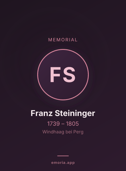 Memorial portrait of Franz Steininger