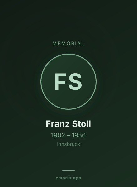 Memorial portrait of Franz Stoll