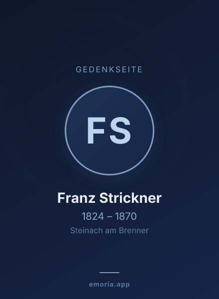 Gedenkportrait von Franz Strickner