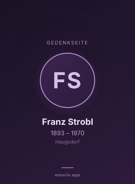Gedenkportrait von Franz Strobl