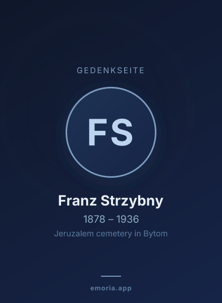 Gedenkportrait von Franz Strzybny