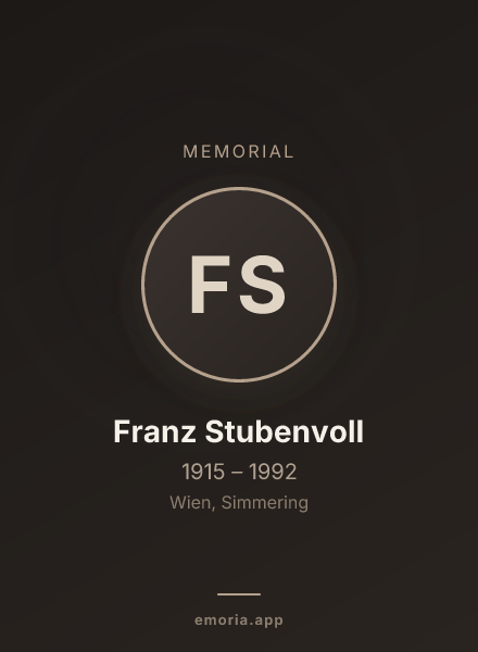 Memorial portrait of Franz Stubenvoll
