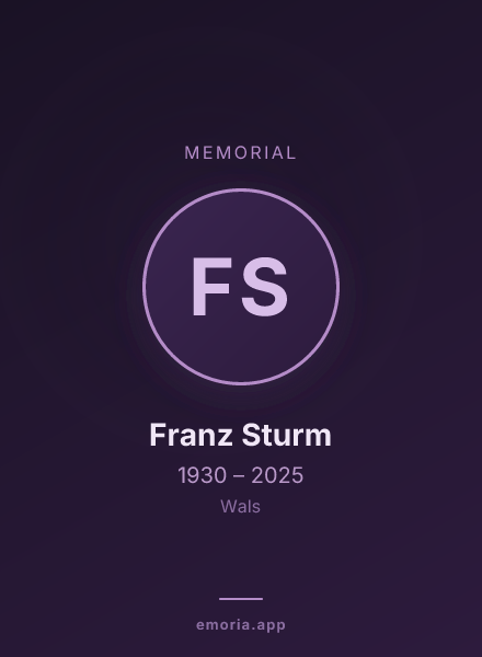Memorial portrait of Franz Sturm