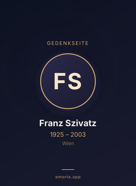 Gedenkportrait von Franz Szivatz