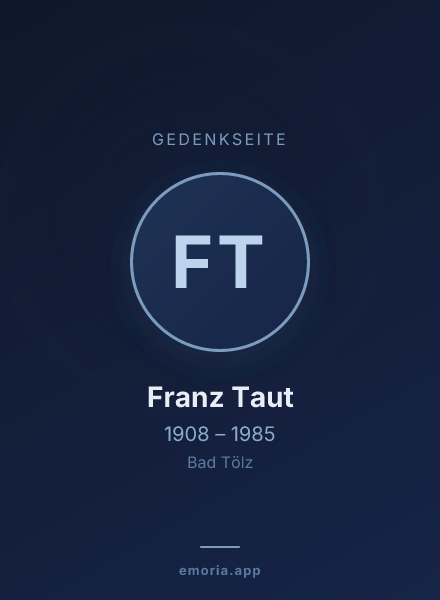 Gedenkportrait von Franz Taut