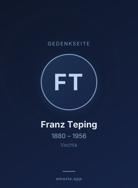 Gedenkportrait von Franz Teping