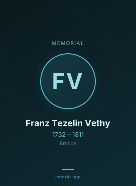Memorial portrait of Franz Tezelin Vethy