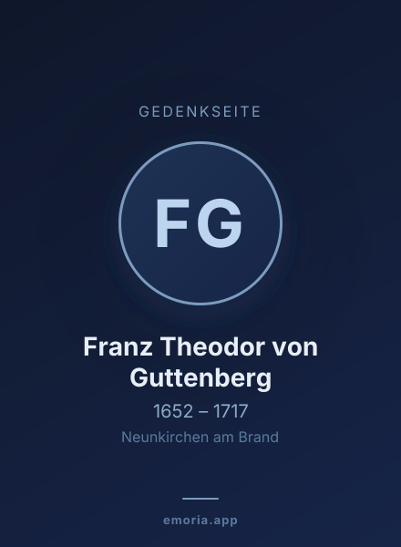 Gedenkportrait von Franz Theodor von Guttenberg