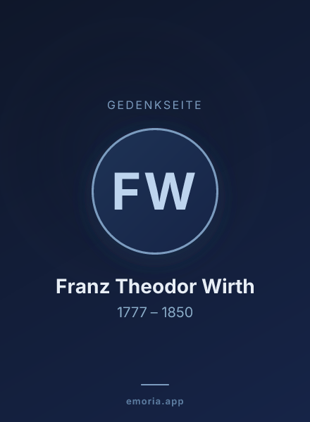 Gedenkportrait von Franz Theodor Wirth