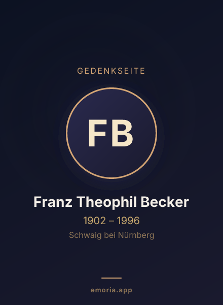Gedenkportrait von Franz Theophil Becker