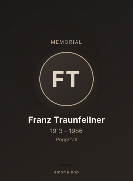 Memorial portrait of Franz Traunfellner
