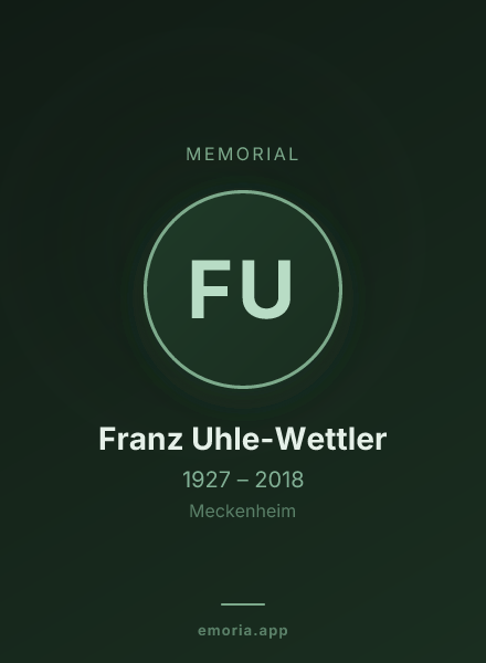 Memorial portrait of Franz Uhle-Wettler