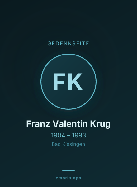Gedenkportrait von Franz Valentin Krug