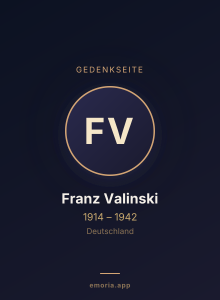 Gedenkportrait von Franz Valinski