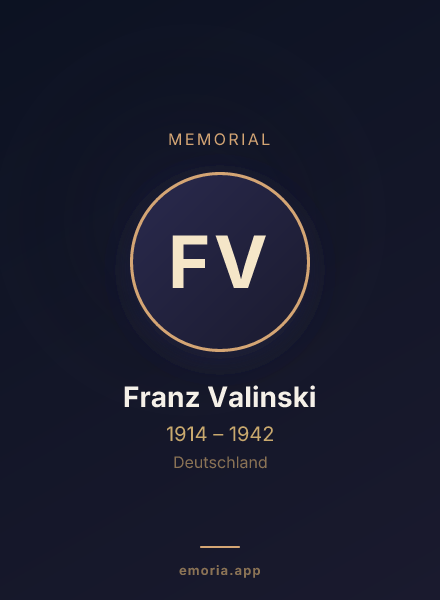 Memorial portrait of Franz Valinski
