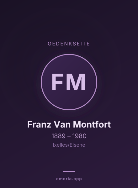 Gedenkportrait von Franz Van Montfort