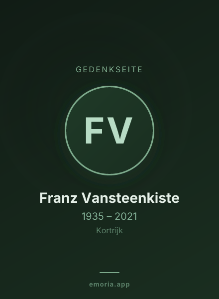 Gedenkportrait von Franz Vansteenkiste