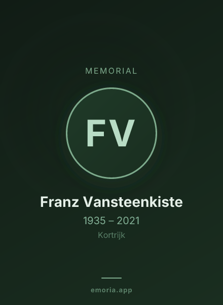 Memorial portrait of Franz Vansteenkiste