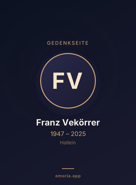 Gedenkportrait von Franz Vekörrer