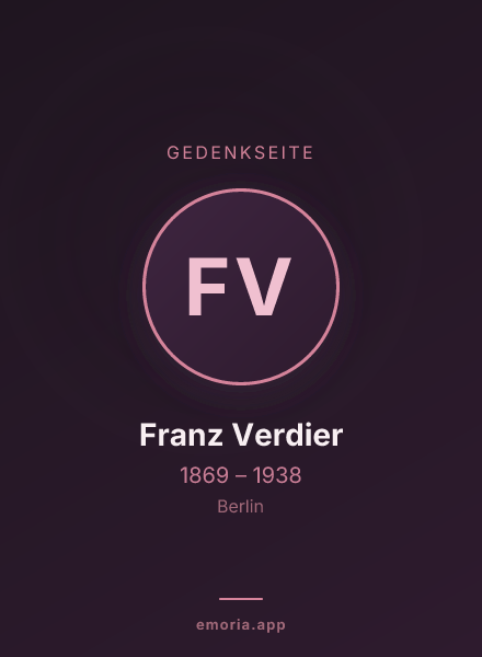 Gedenkportrait von Franz Verdier
