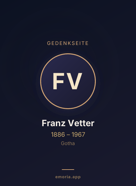 Gedenkportrait von Franz Vetter