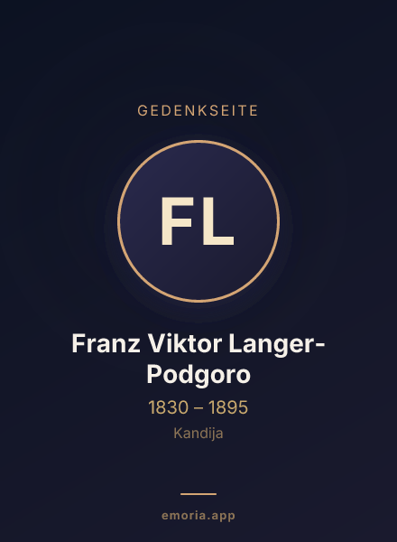 Gedenkportrait von Franz Viktor Langer-Podgoro