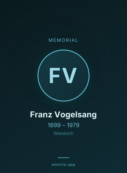 Memorial portrait of Franz Vogelsang