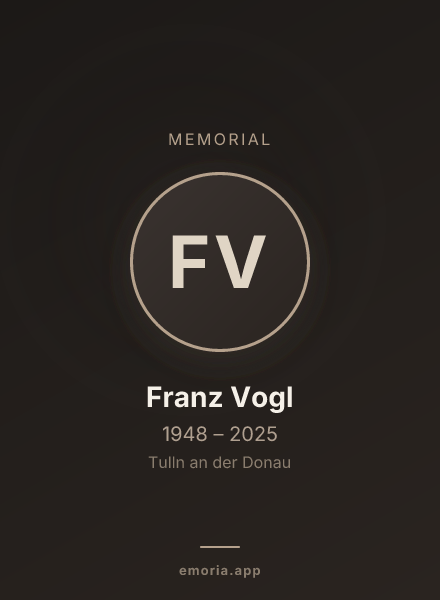 Memorial portrait of Franz Vogl