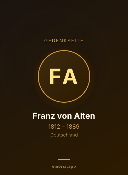 Gedenkportrait von Franz von Alten