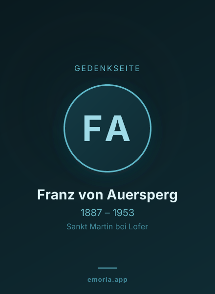 Gedenkportrait von Franz von Auersperg