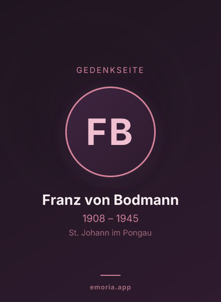 Gedenkportrait von Franz von Bodmann