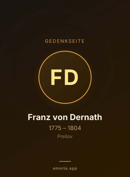 Gedenkportrait von Franz von Dernath