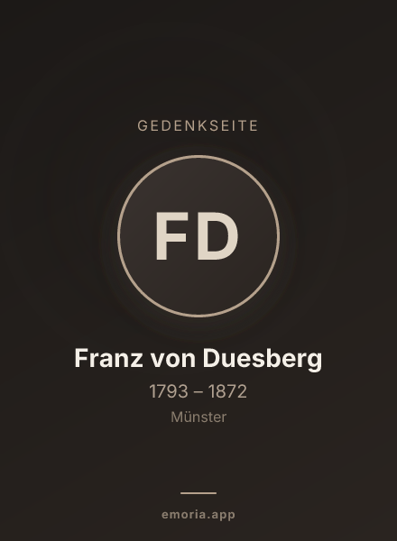 Gedenkportrait von Franz von Duesberg