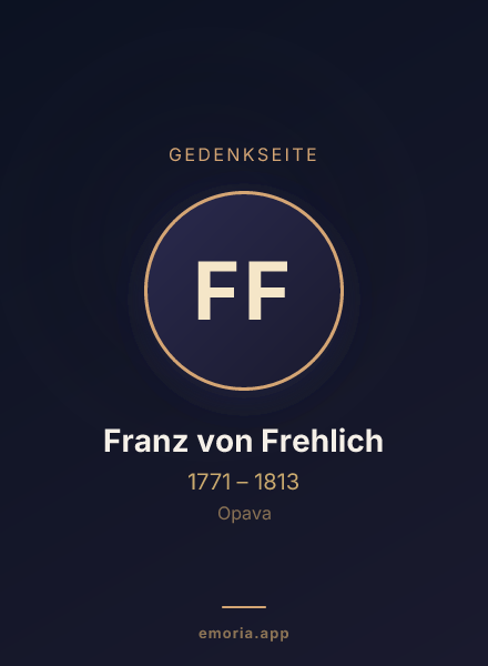 Gedenkportrait von Franz von Frehlich