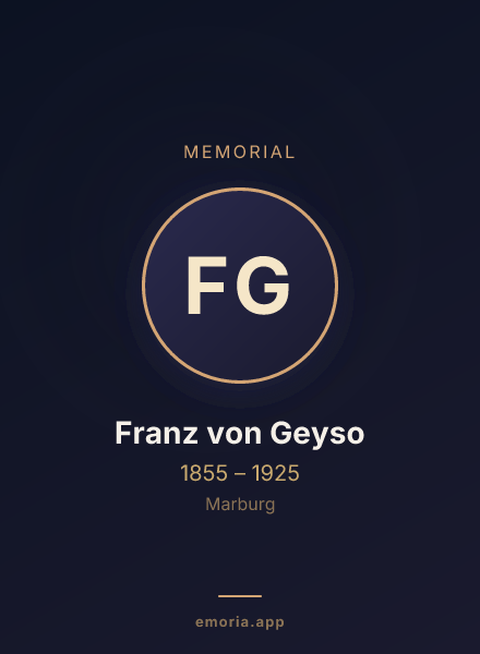 Memorial portrait of Franz von Geyso