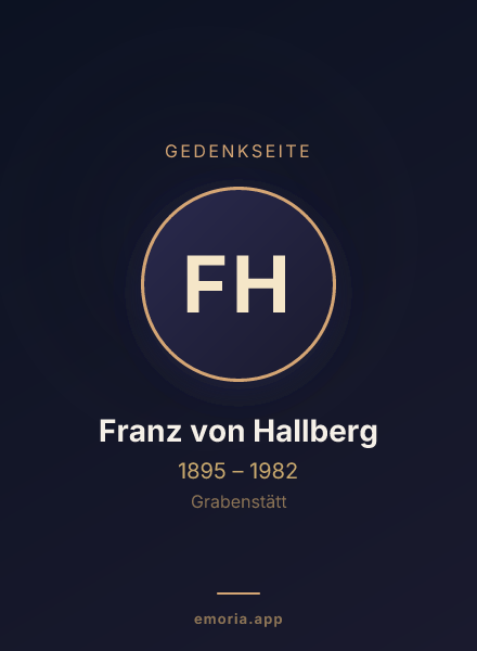 Gedenkportrait von Franz von Hallberg