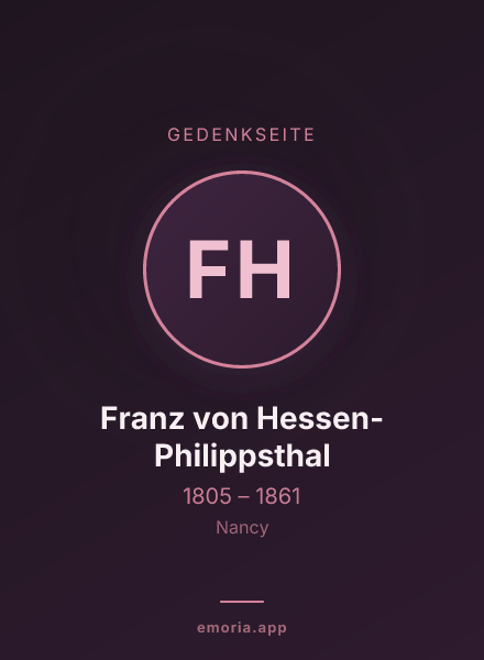 Gedenkportrait von Franz von Hessen-Philippsthal