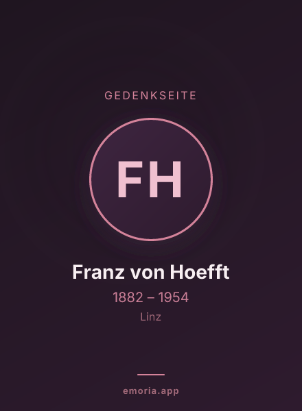 Gedenkportrait von Franz von Hoefft