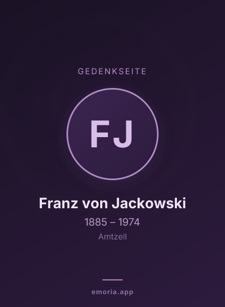 Gedenkportrait von Franz von Jackowski