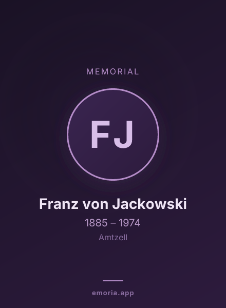 Memorial portrait of Franz von Jackowski